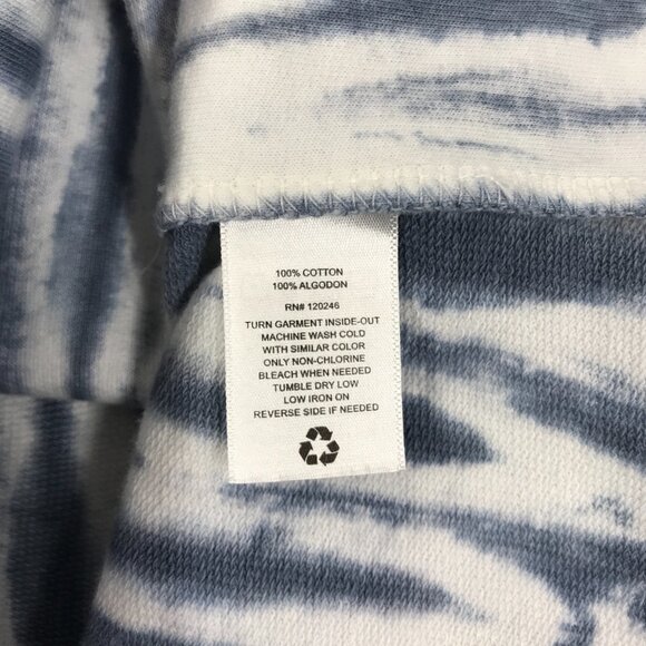 Wallflower Sweatshirt Womens Medium Blue White Tie Dye Pullover Long Sleeve Rag - Picture 4 of 12
